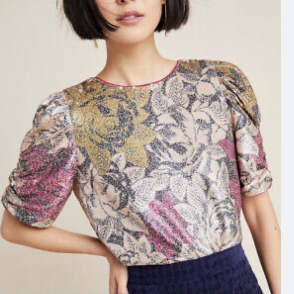 Anthropologie By Marie sequin top